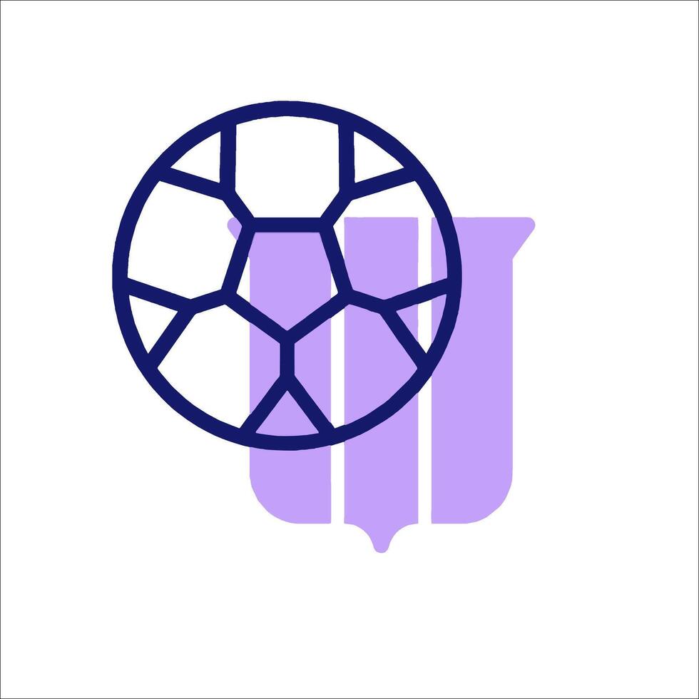 A purple soccer ball on a white background vector