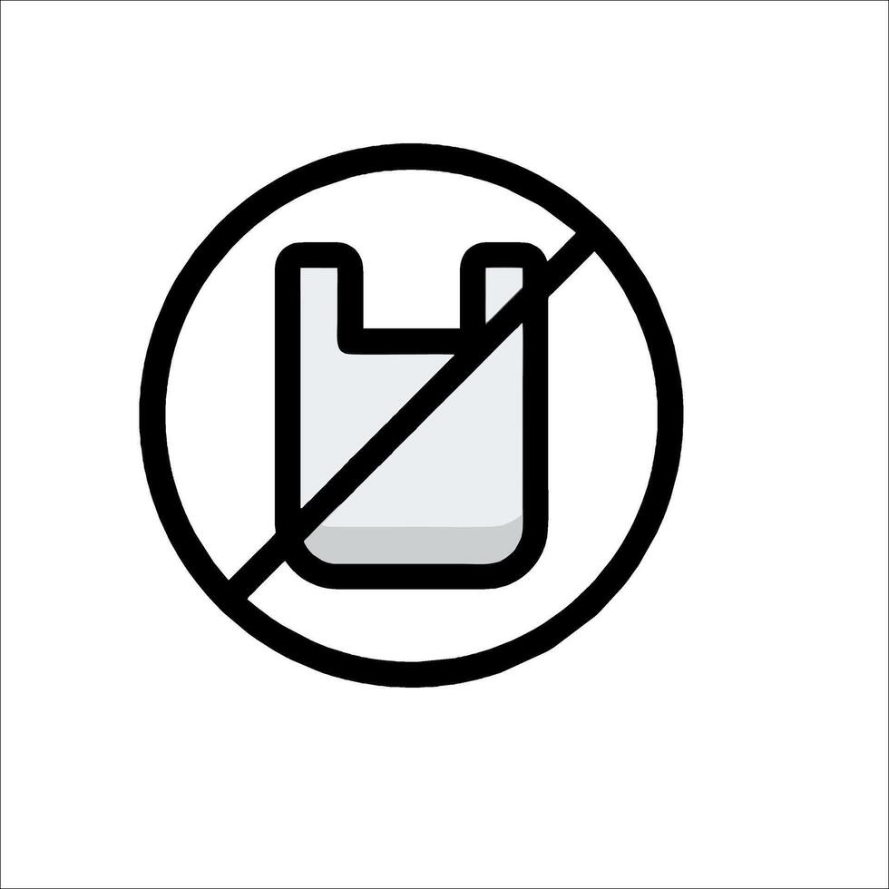 No plastic bag icon vector