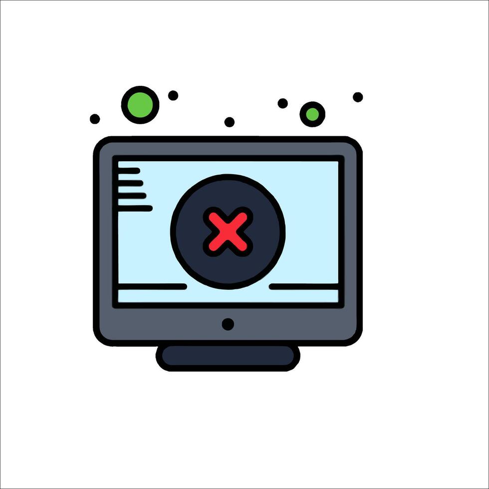 A computer monitor with a cross on it vector
