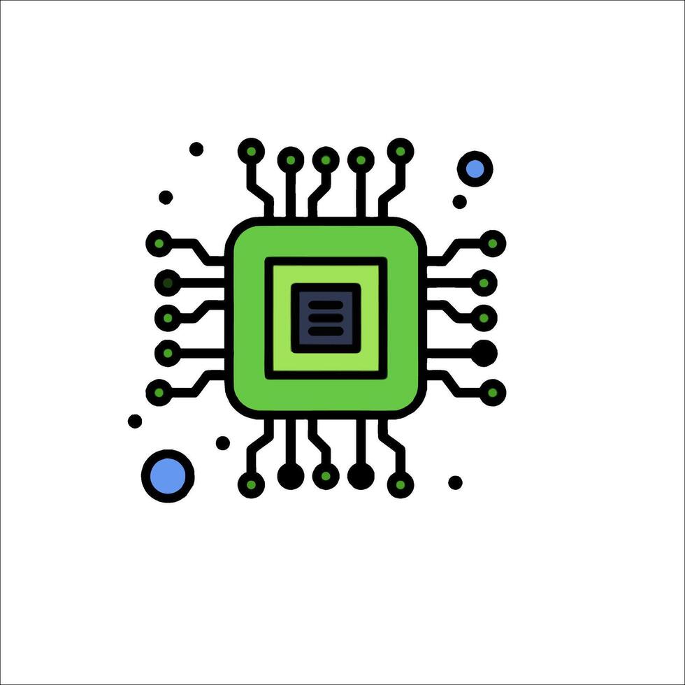 A computer chip icon on a white background vector