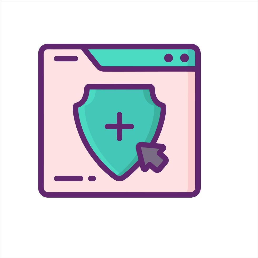 A shield icon with a plus sign on it vector