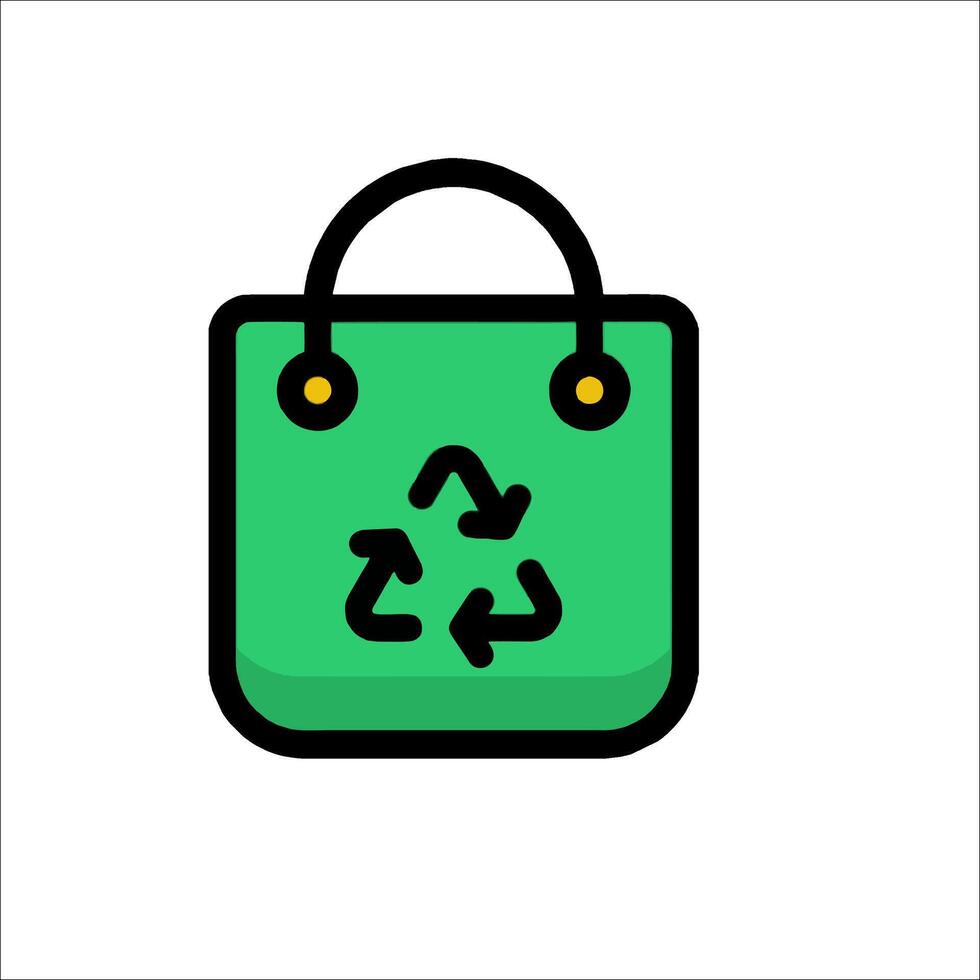 A green shopping bag with a recycling symbol on it vector