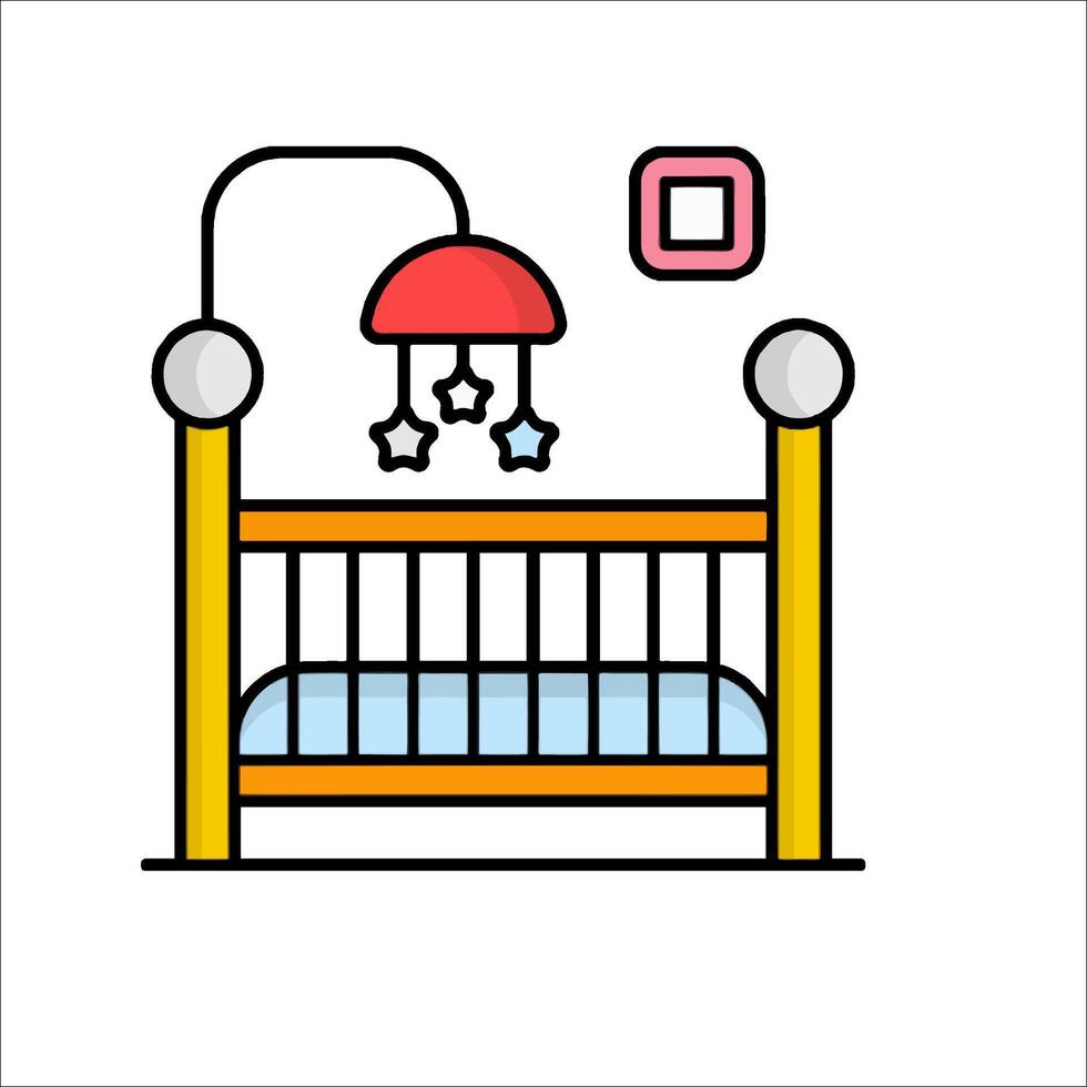 Baby crib icon illustration vector