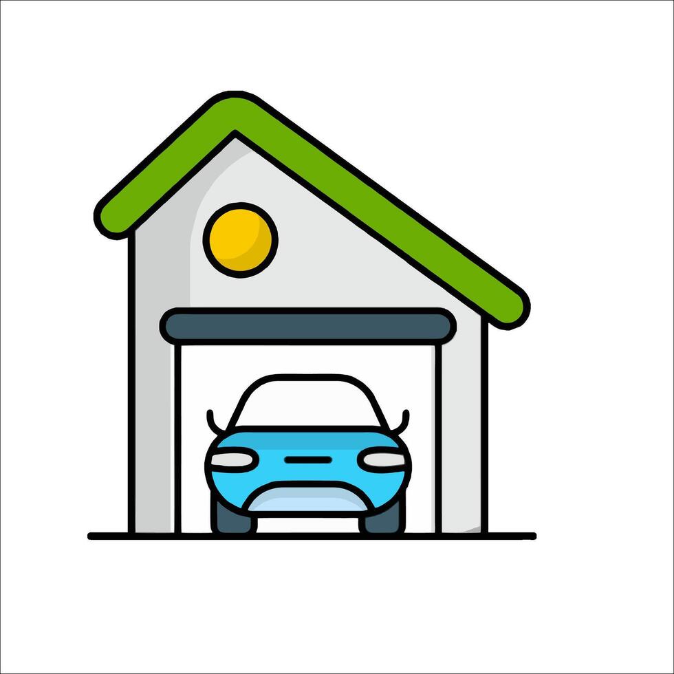 Car garage icon illustration vector