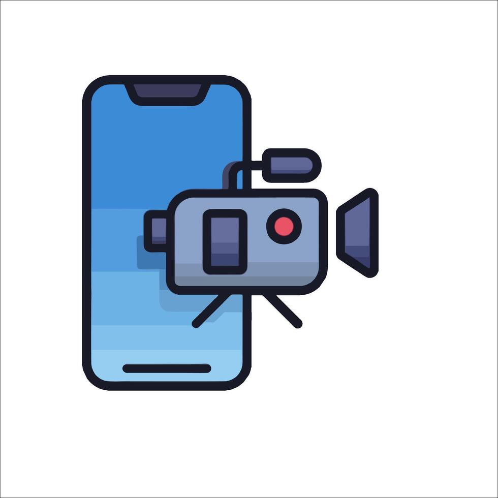 camera icon on a smartphone vector
