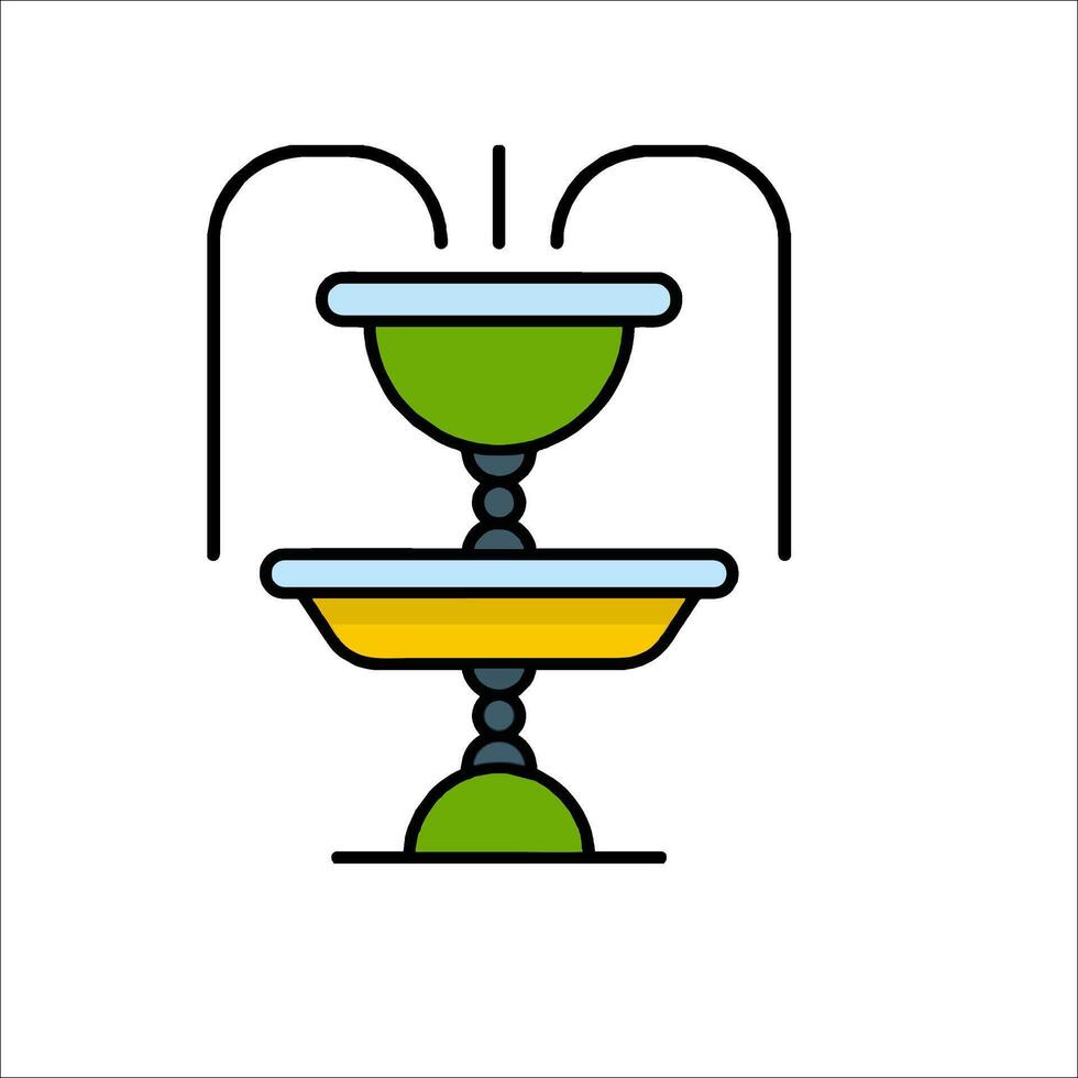 A water fountain with two bowls on top vector
