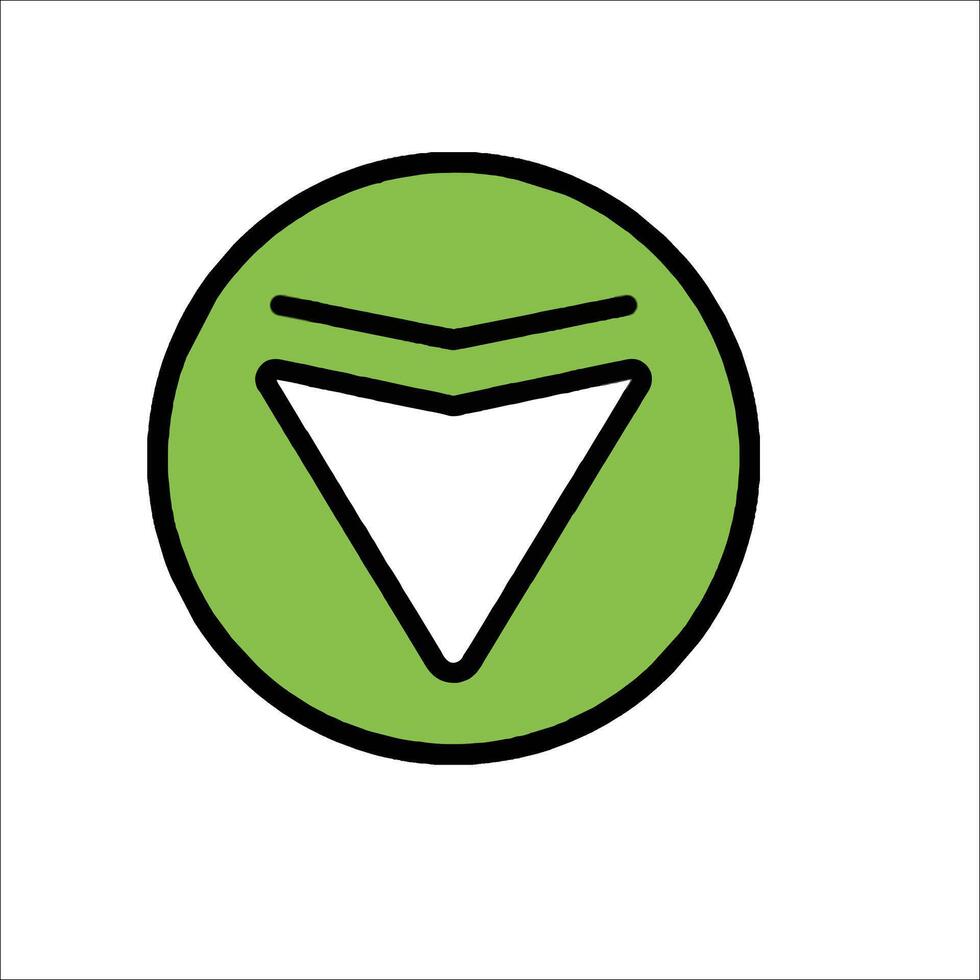 A green arrow with a black arrow in the middle vector