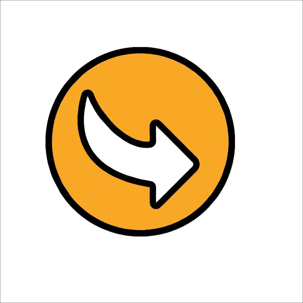 A yellow circle with an arrow pointing to the right vector