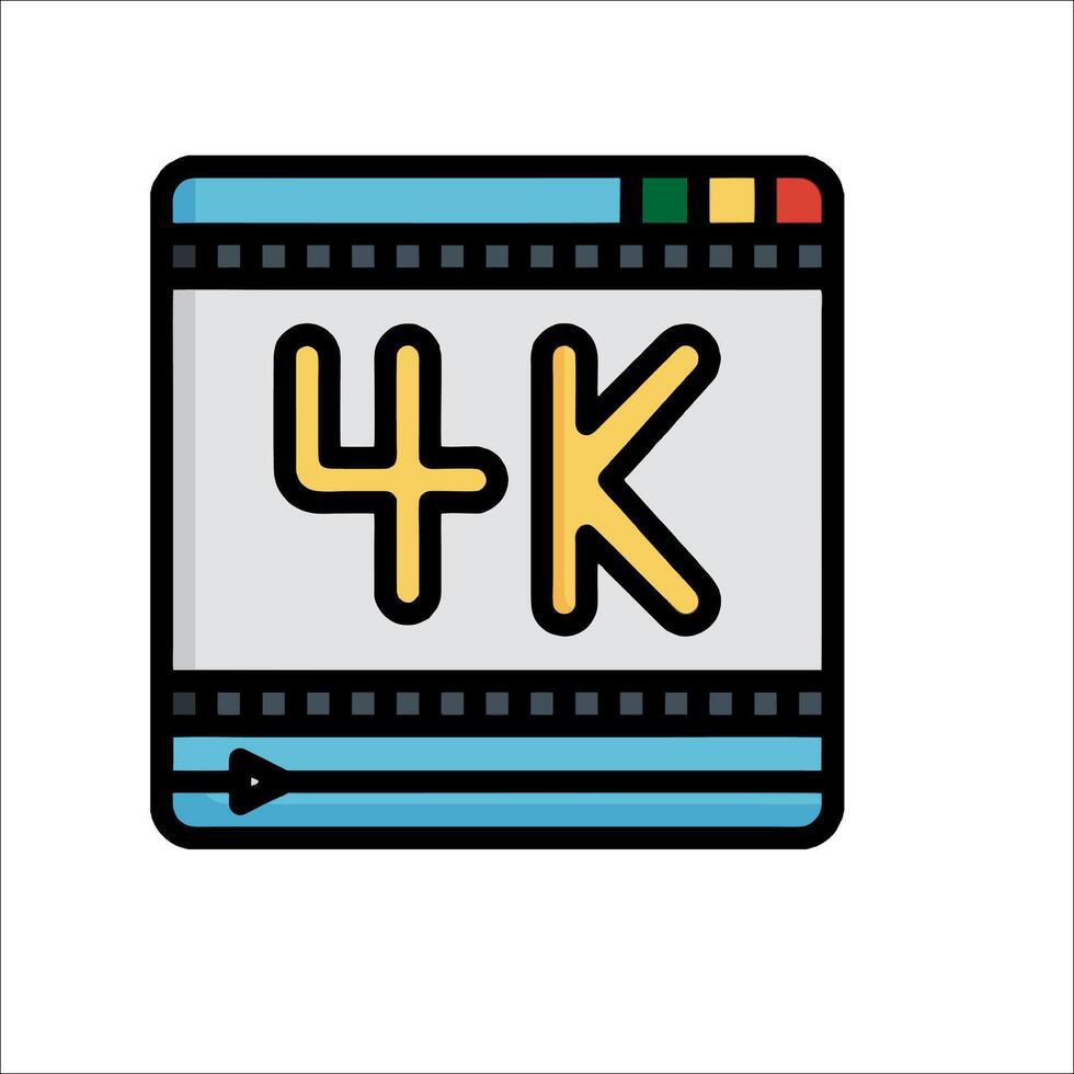 4k icon illustration vector