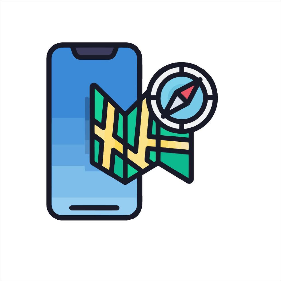 Mobile app icon illustration vector