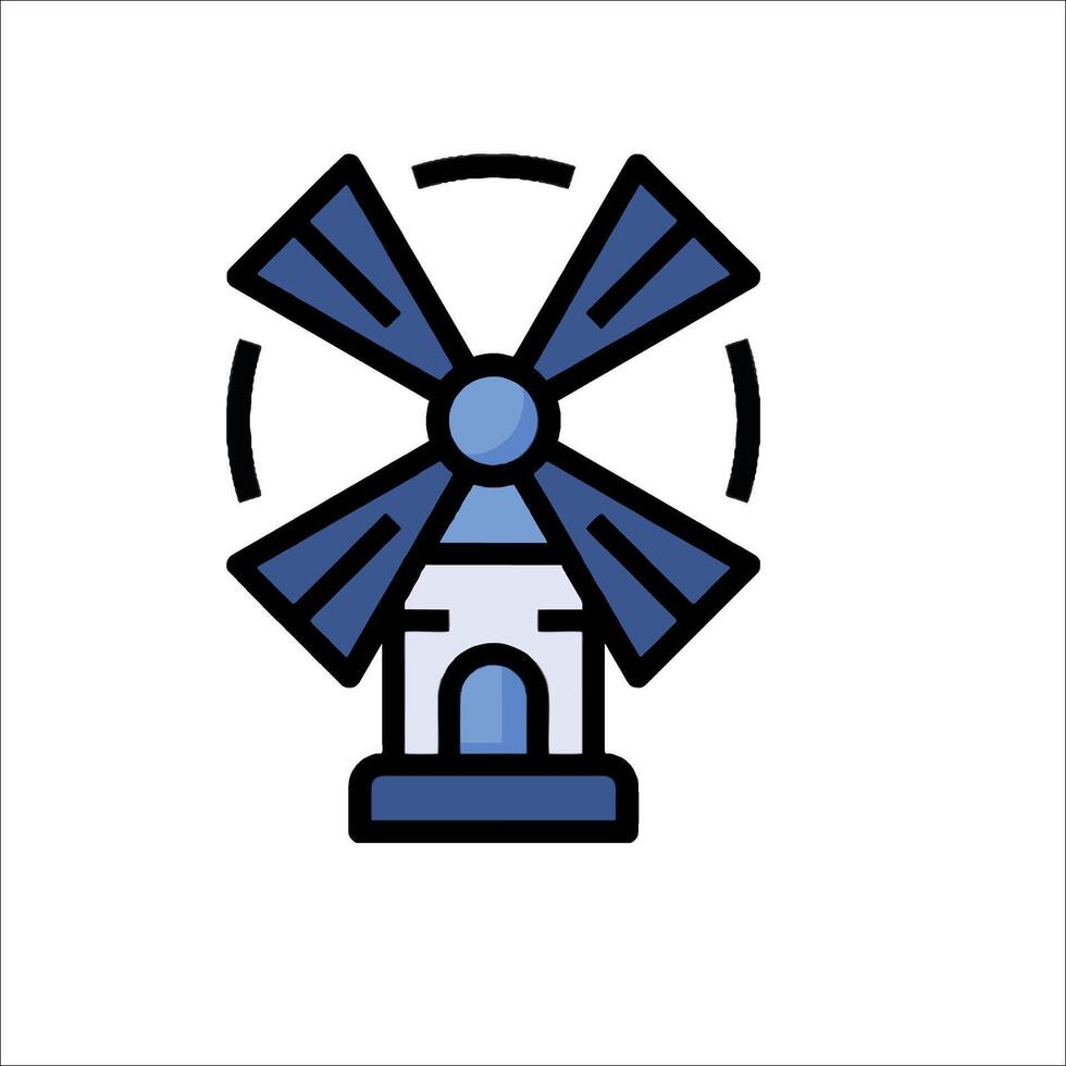 A blue windmill icon on a white background vector