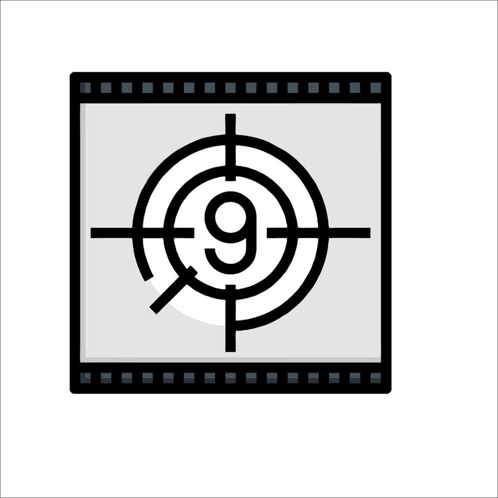 A film strip with the number 9 on it vector