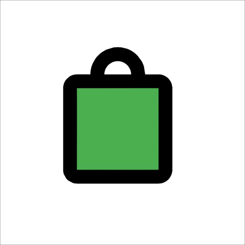 A green shopping bag icon on a white background vector