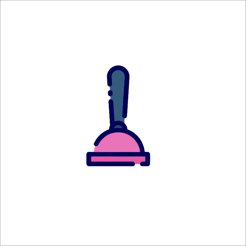A pink and blue icon of a toilet brush vector