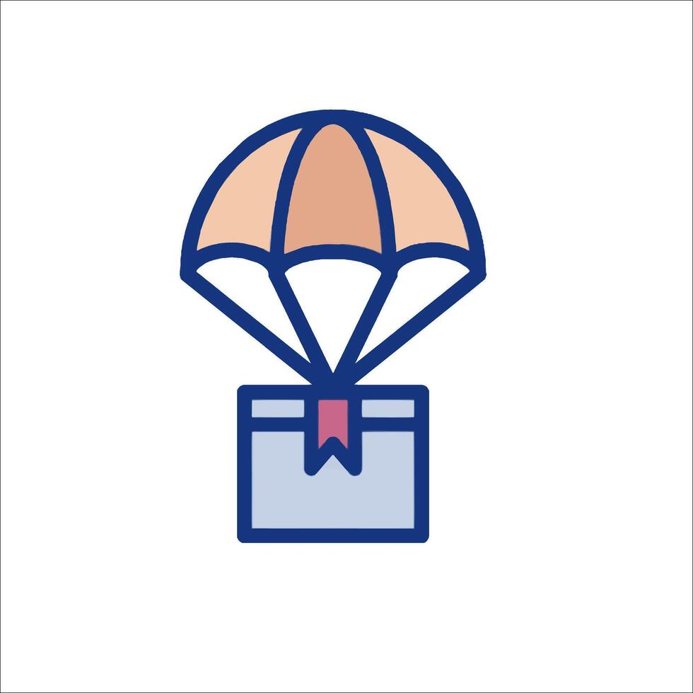A parachute with a box on top vector