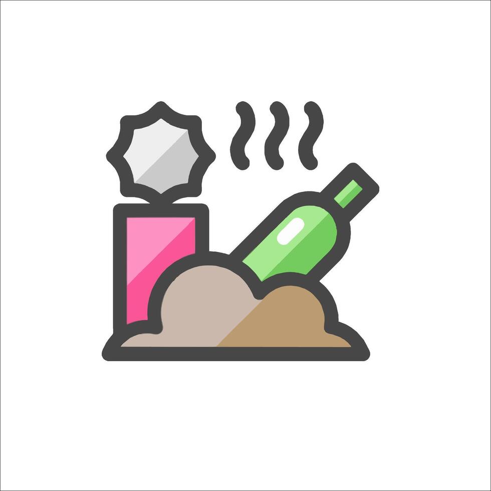 A bottle of wine and a bottle of water on a table vector