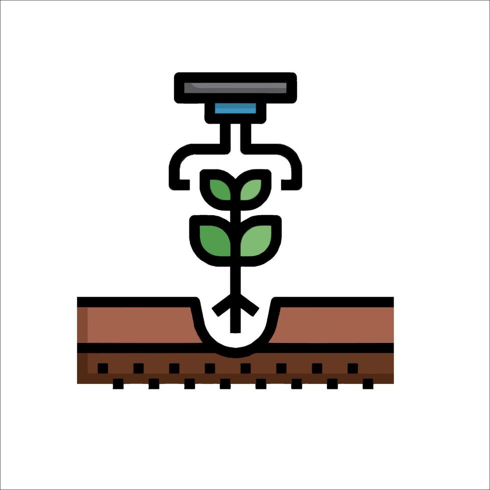 Planting seedling icon illustration vector