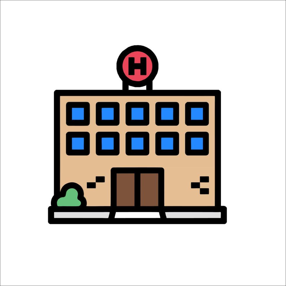 Hospital building icon illustration vector