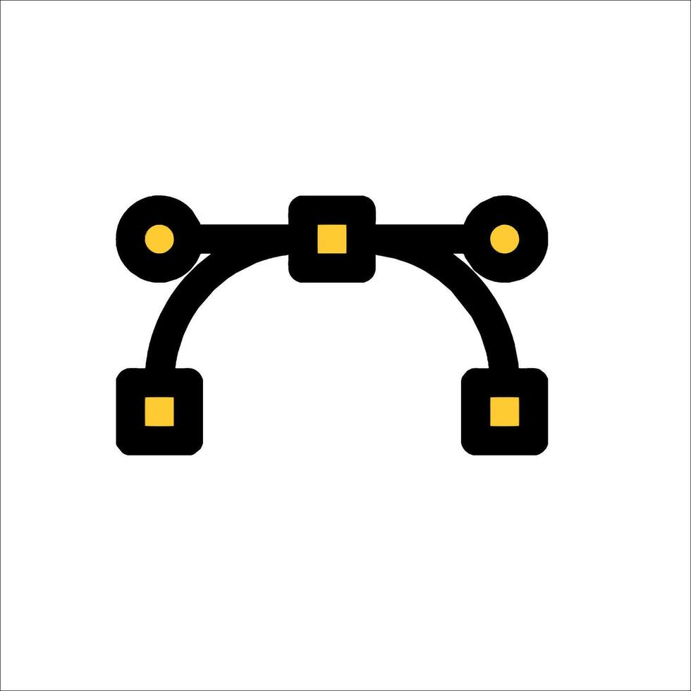 A black and yellow icon of a bridge vector