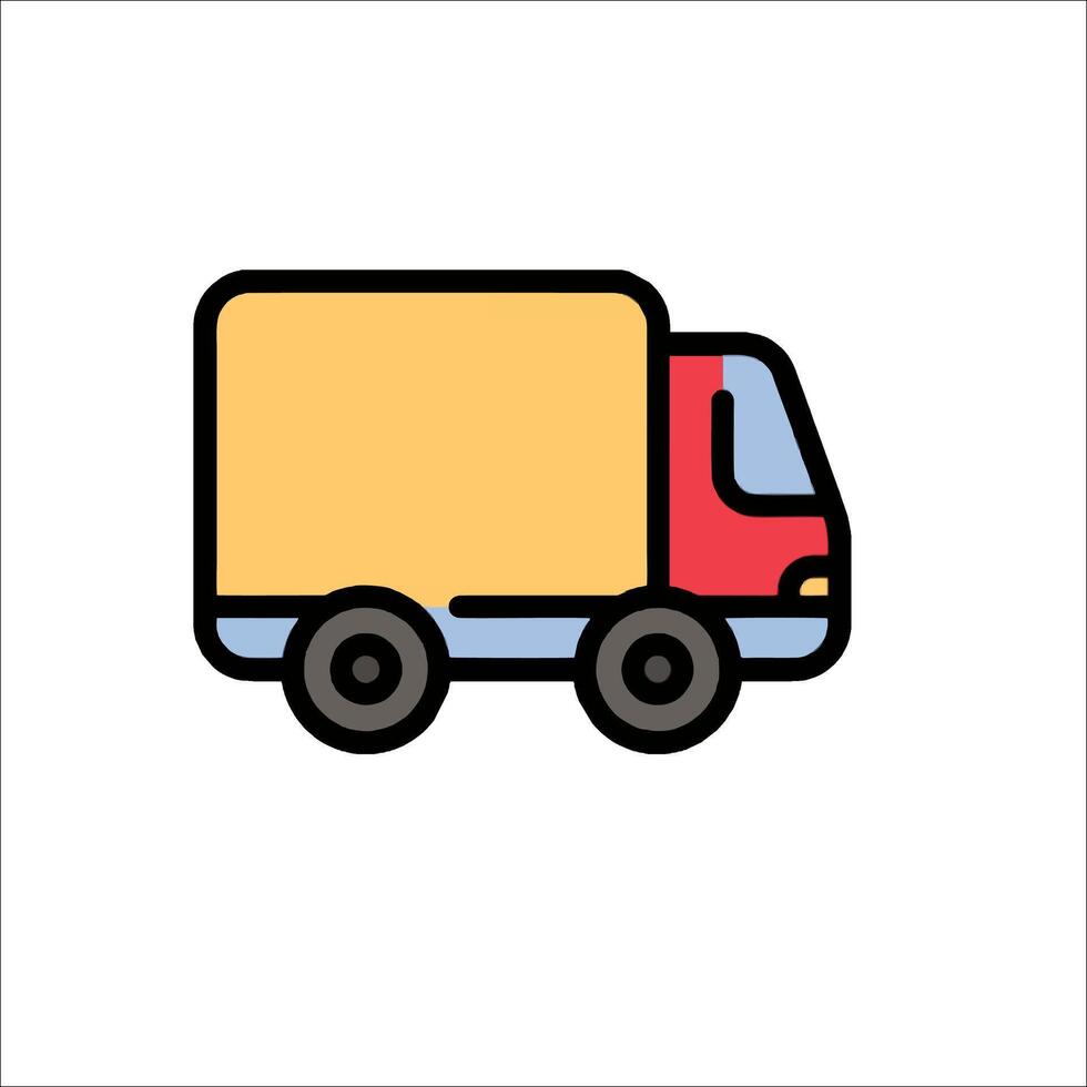 A delivery truck icon on a white background vector