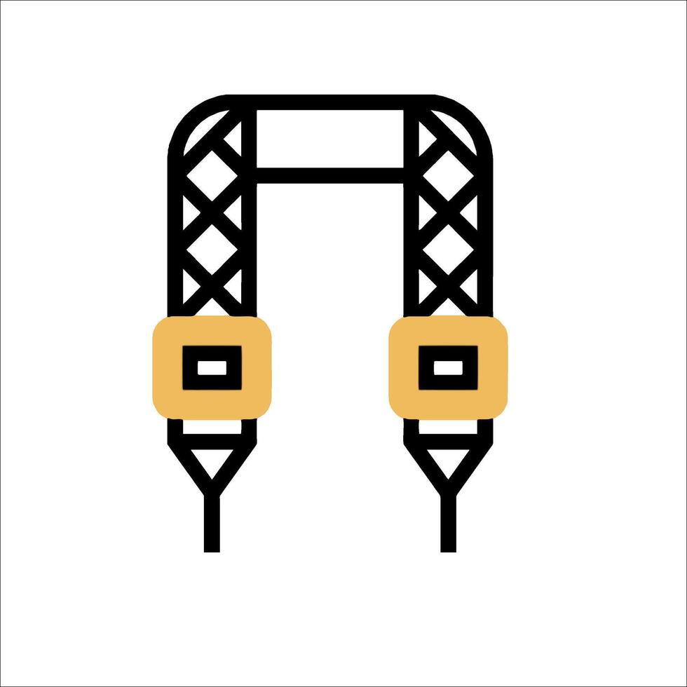 A black and yellow sign with a crane on it vector