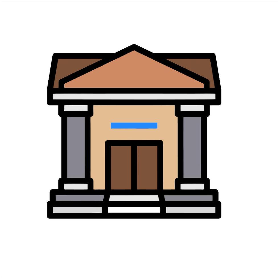 Bank building icon illustration vector