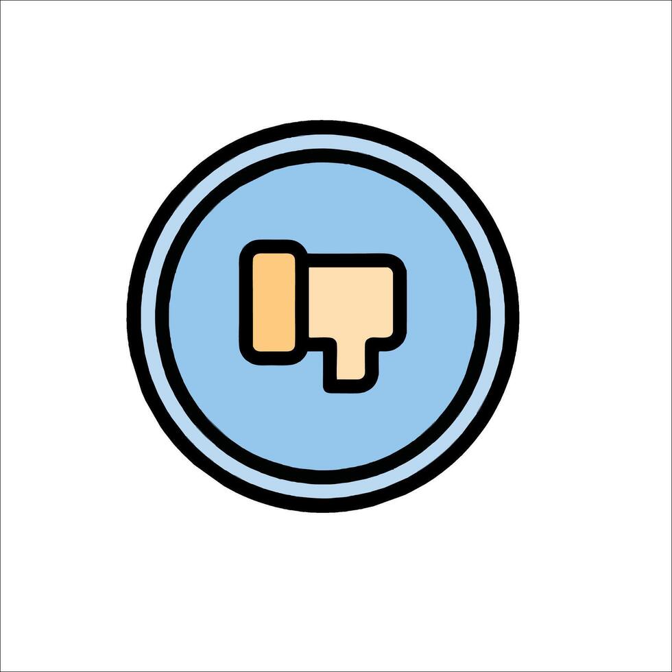 A blue button with a thumbs up icon vector