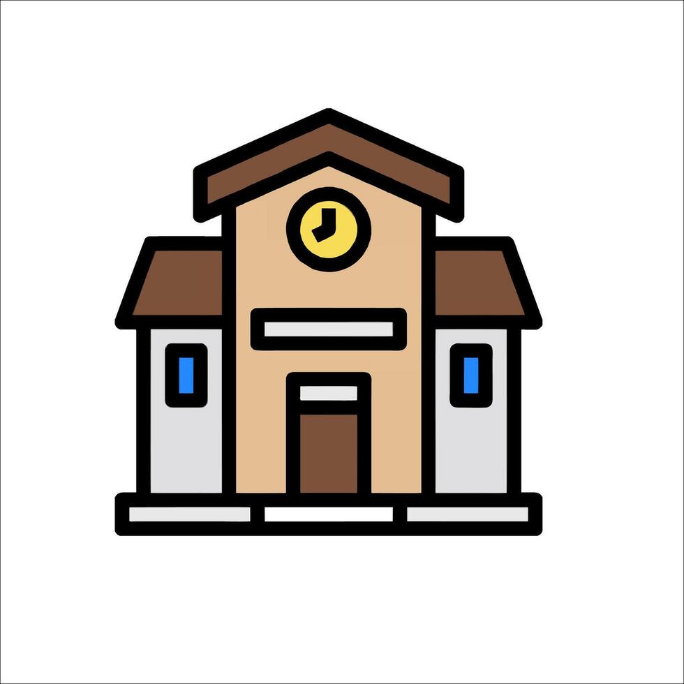 School building icon illustration vector