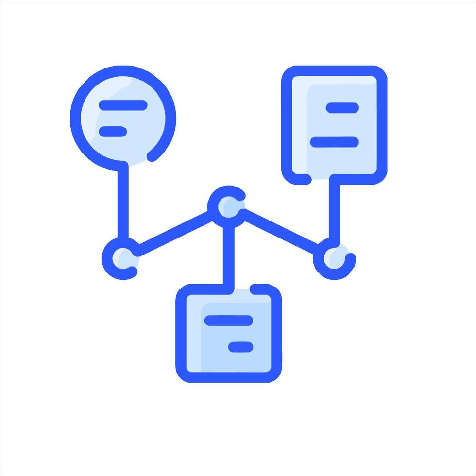 A diagram of a network with two nodes and two boxes vector