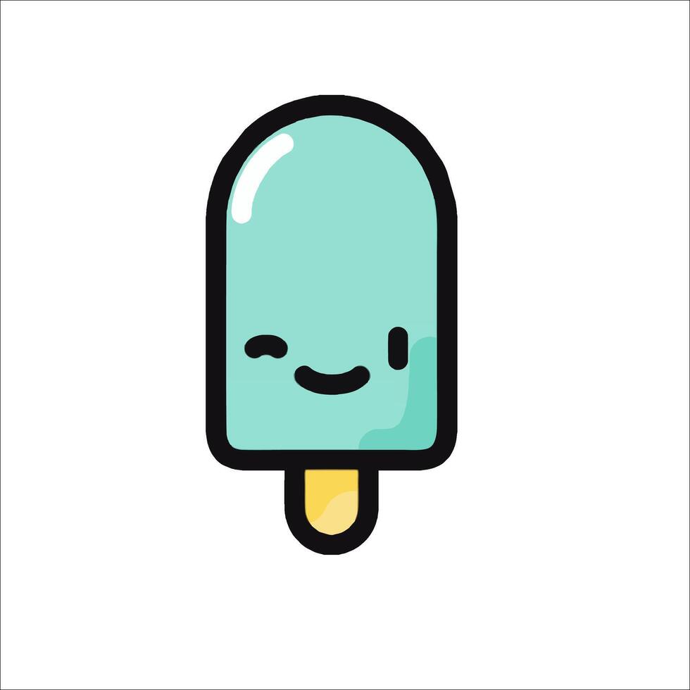 A cartoon ice cream popsicle with a smile vector