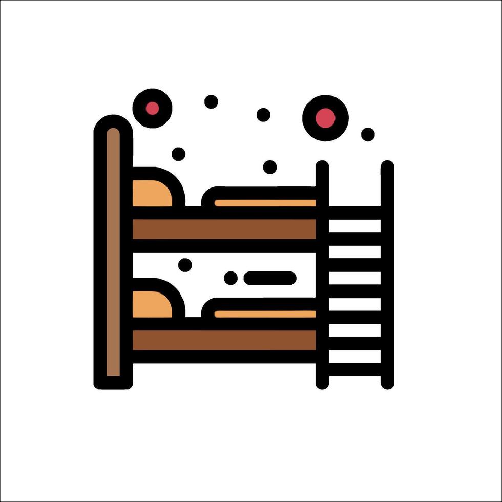 A bunk bed with a ladder and a bed vector