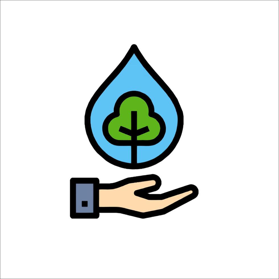 Save water icon illustration vector