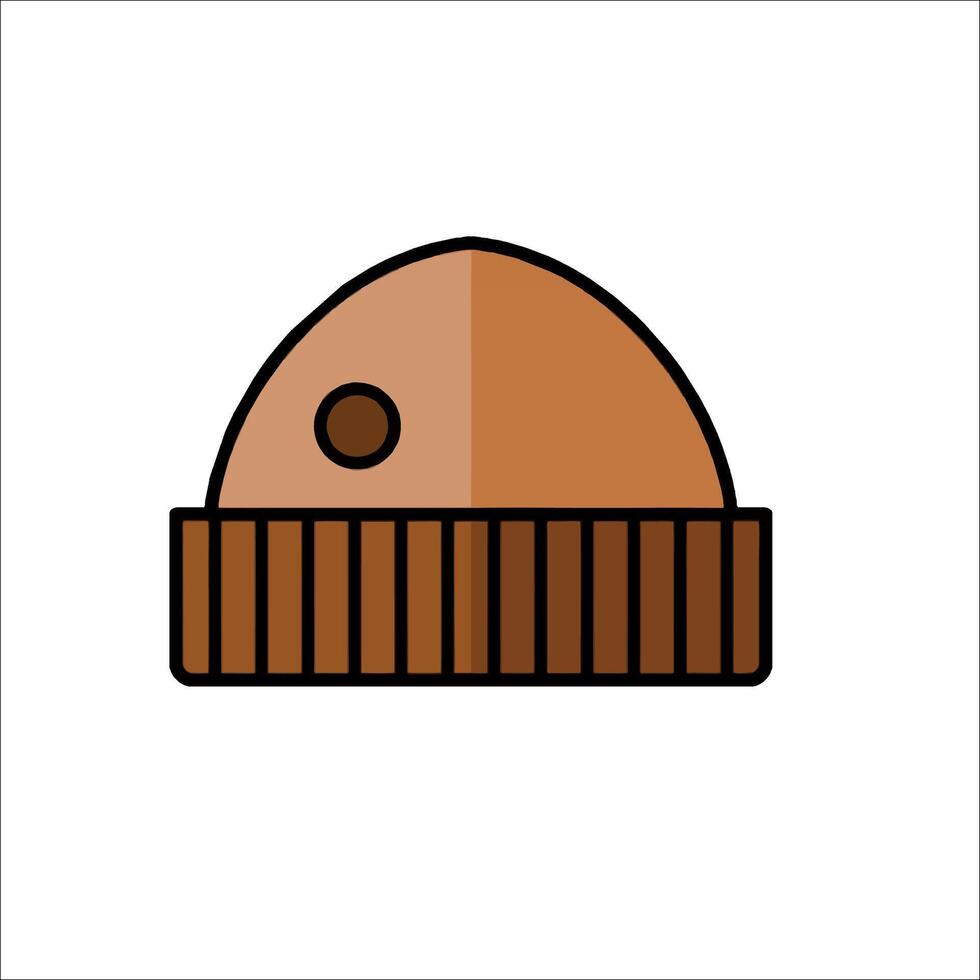 A brown hat with a brown dot on it vector