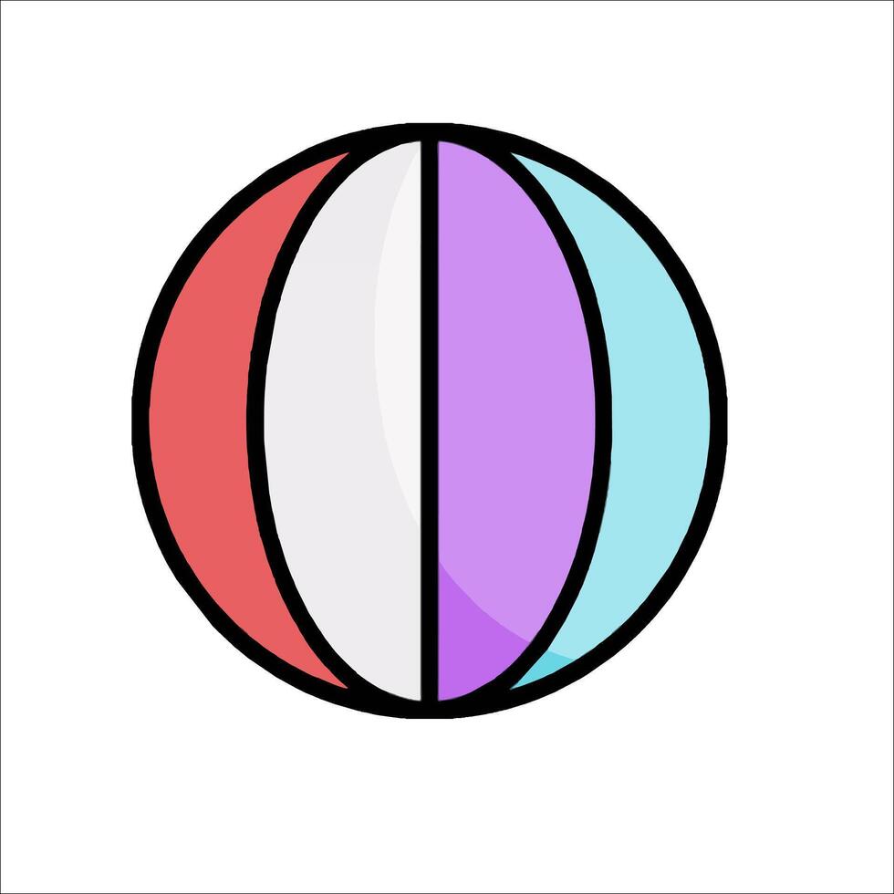 A colorful ball with two different colors on it vector