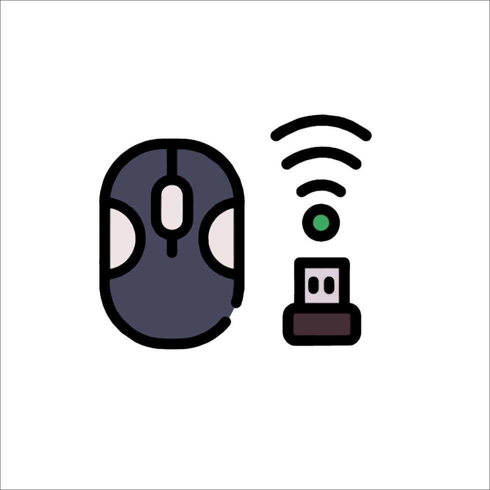 A mouse and a wireless mouse are connected to a computer vector