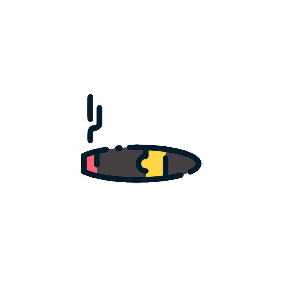 A black and yellow cigarette with a red tip vector