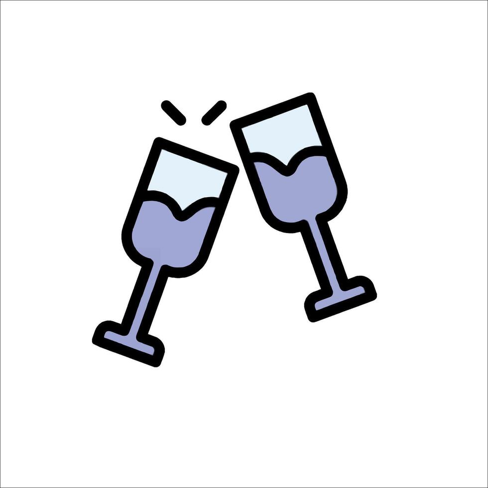 Two glasses of wine are toasting each other vector