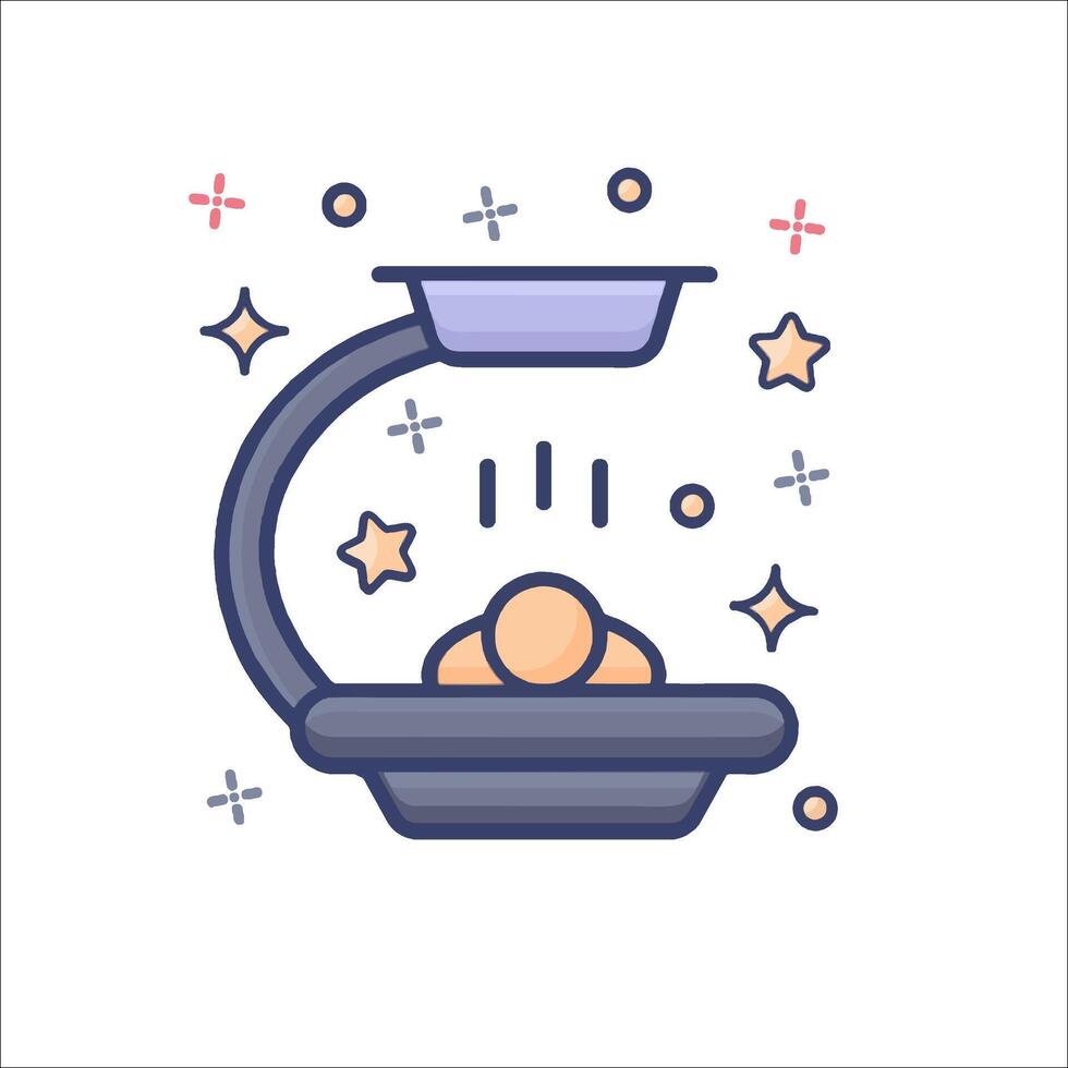 A scale with a bowl of eggs on it vector