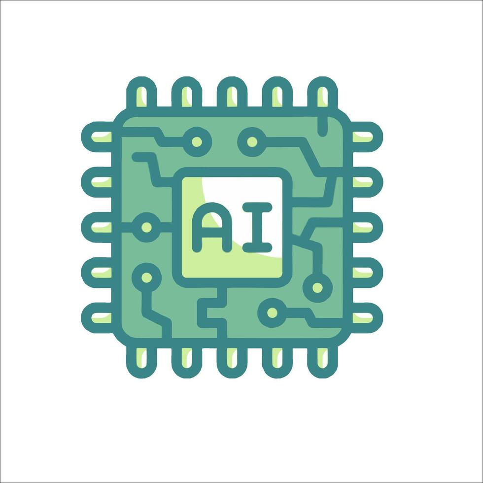 A computer chip with the word ai on it vector