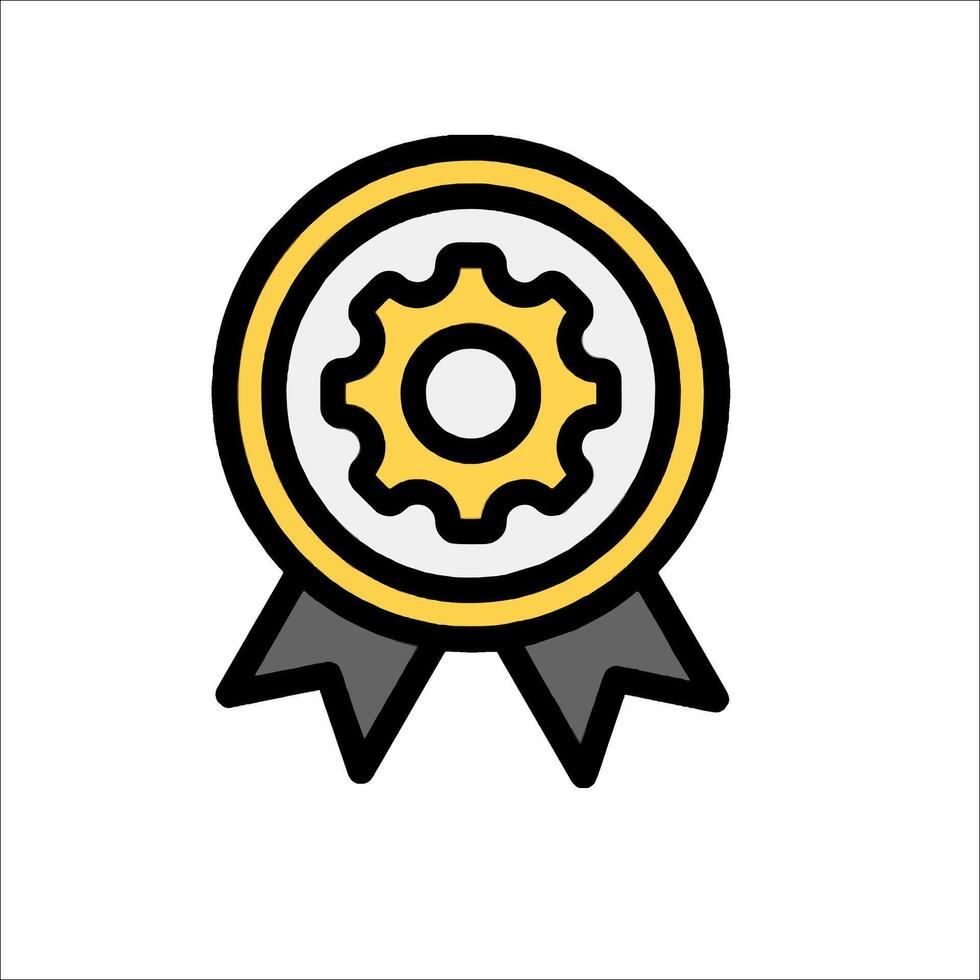 A badge with a gear wheel on it vector