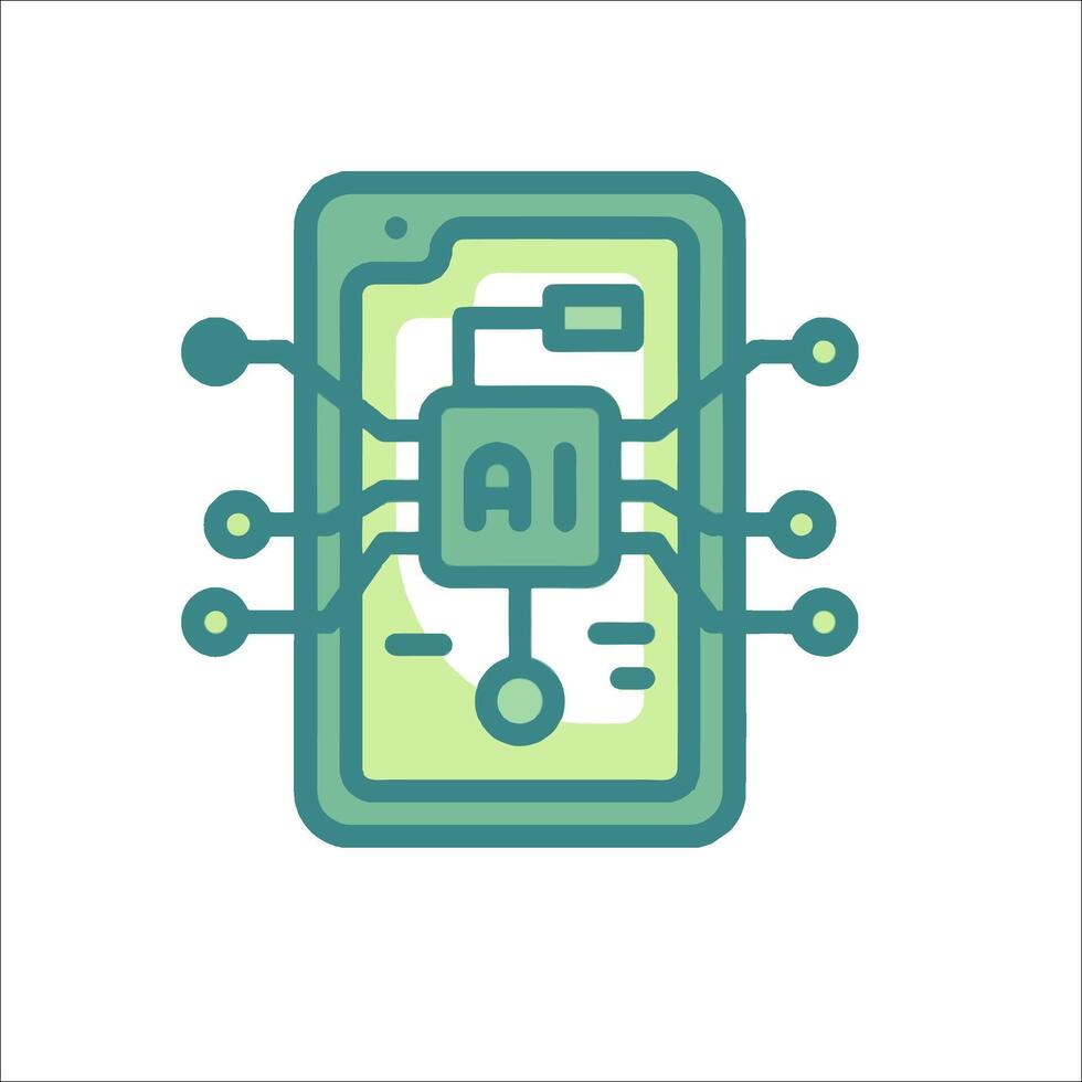 Ai mobile app icon illustration vector