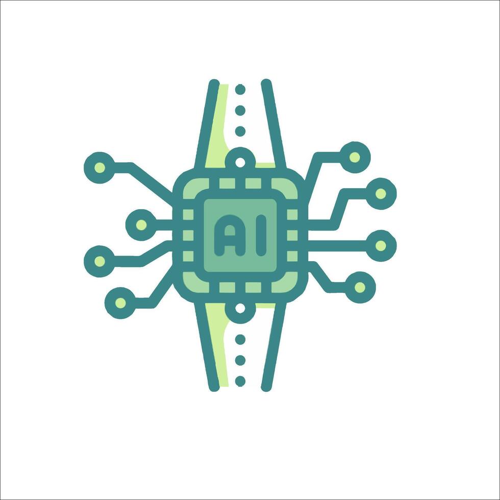 Ai chip icon illustration vector