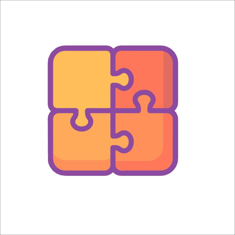 A puzzle piece icon with four pieces vector