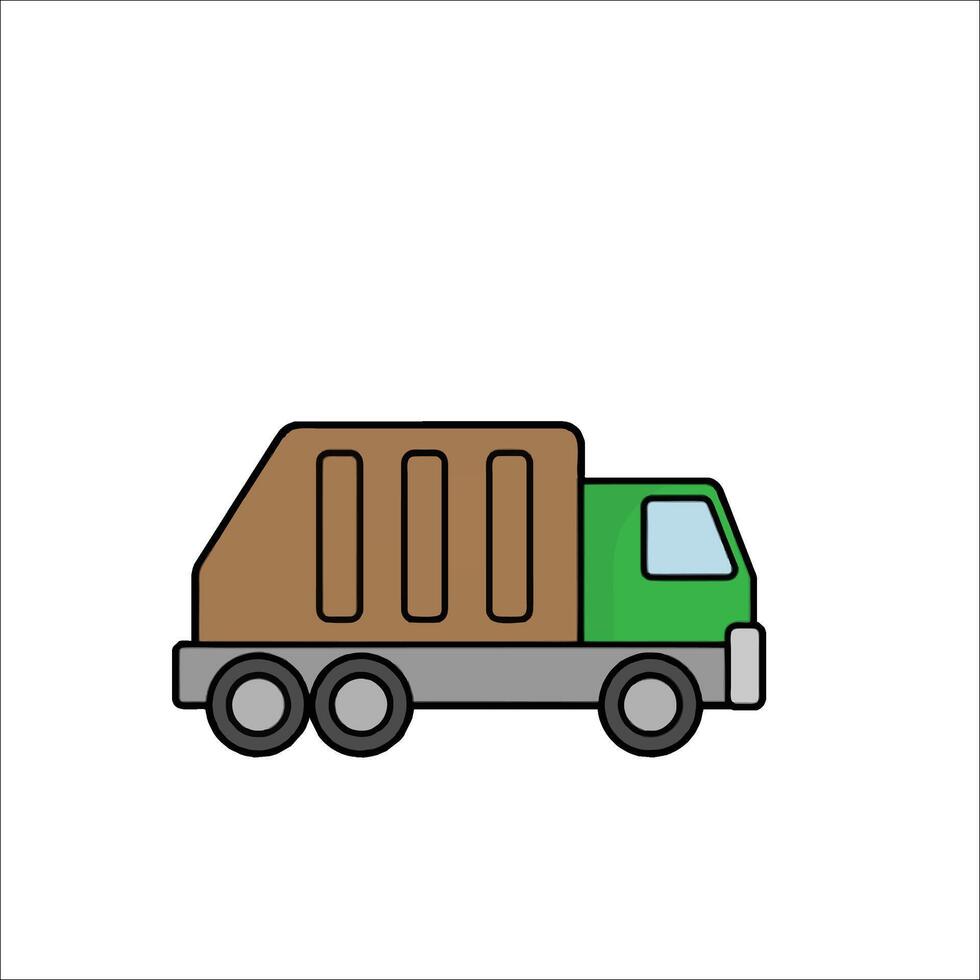A dump truck icon on a white background vector