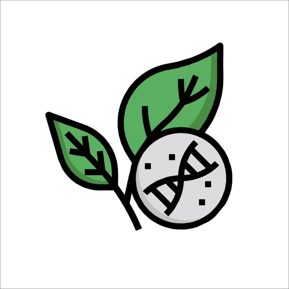 A leaf and a dna molecule icon vector