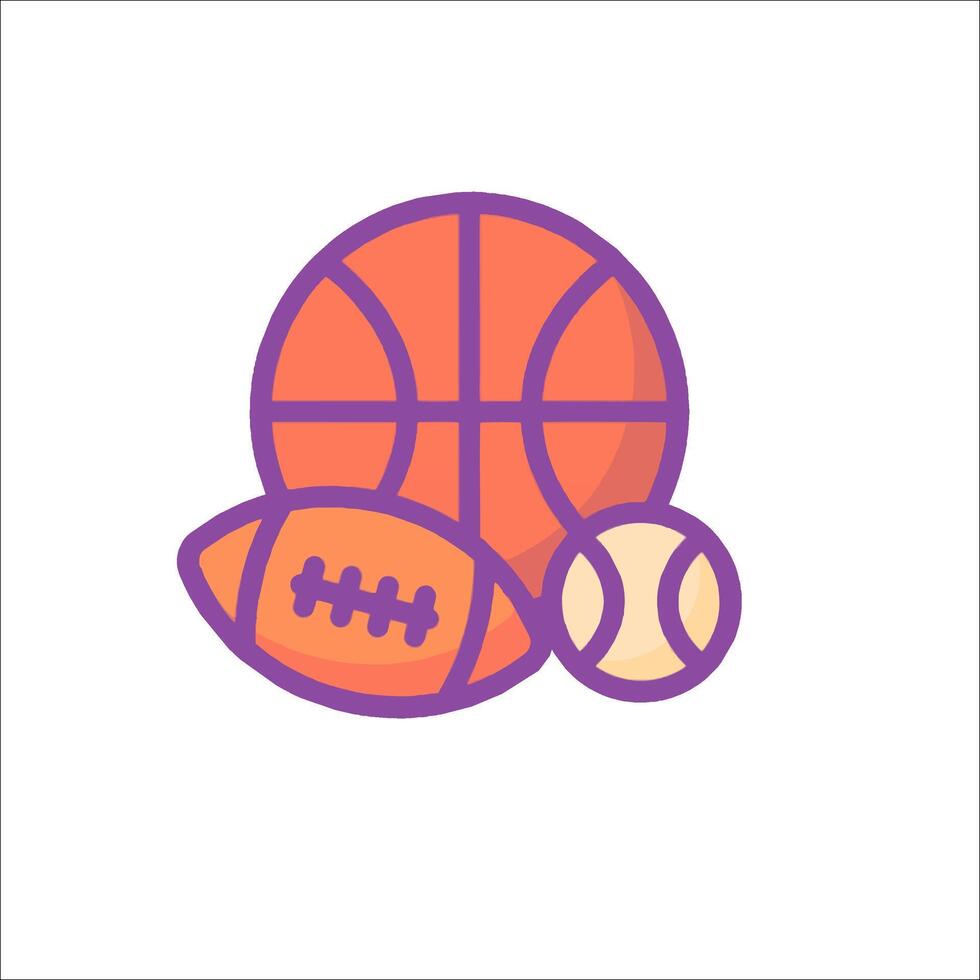 A basketball, ball and ball are shown in this illustration vector