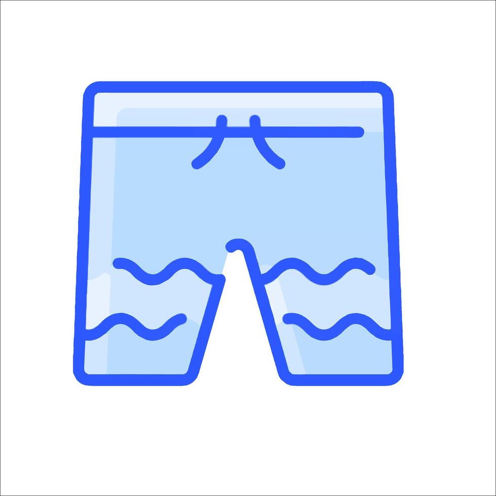 A blue swim trunks icon on a white background vector