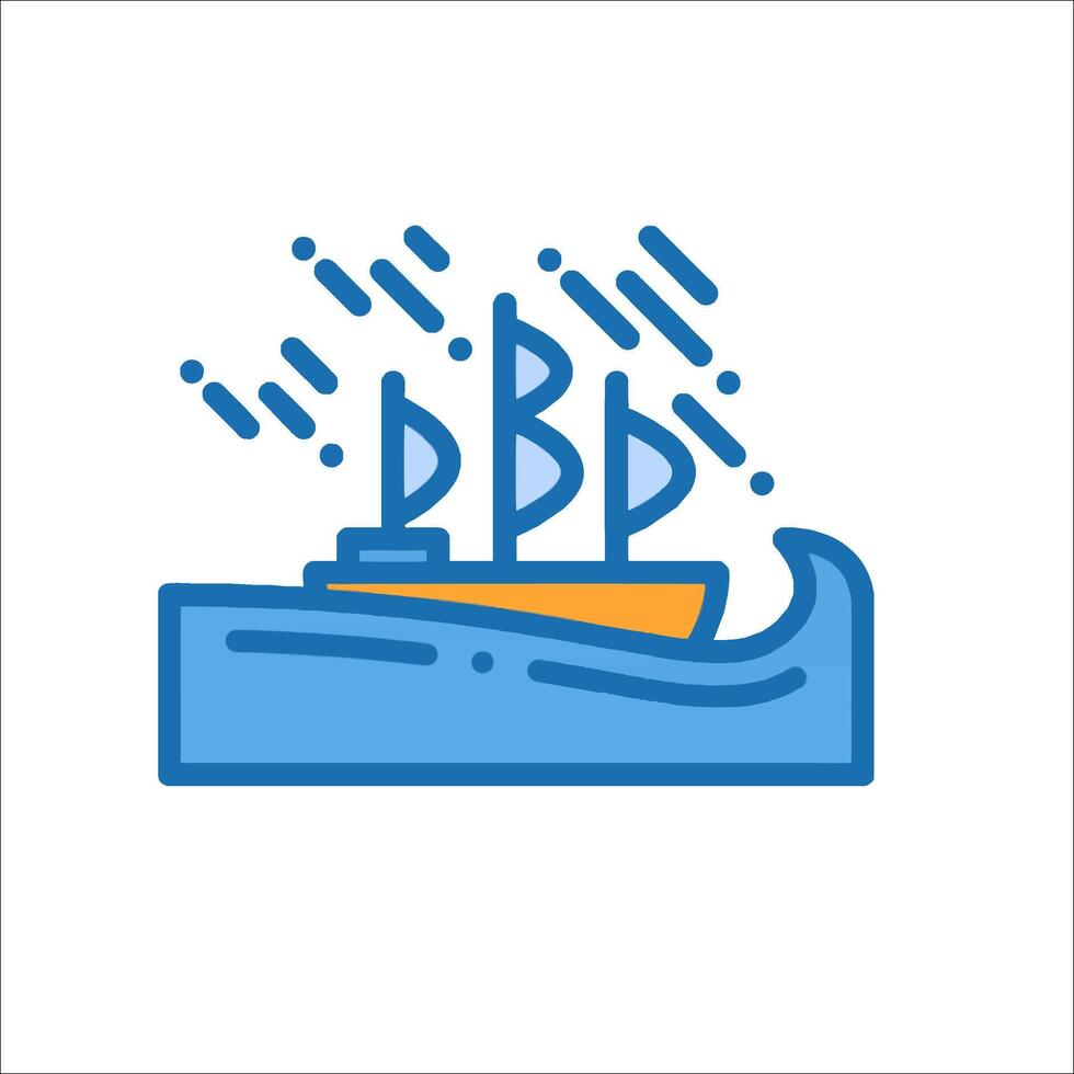 A ship with a sail in the water vector
