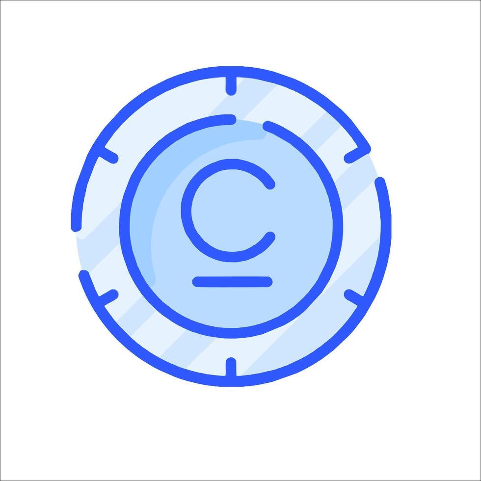 A blue circle with the letter c in it vector