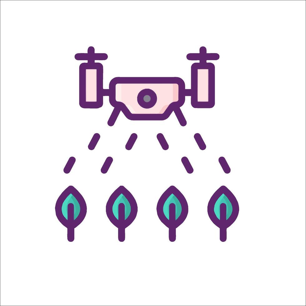 A drone flying over a field of plants vector